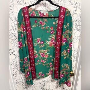 The Pioneer Woman Green Floral Kimono